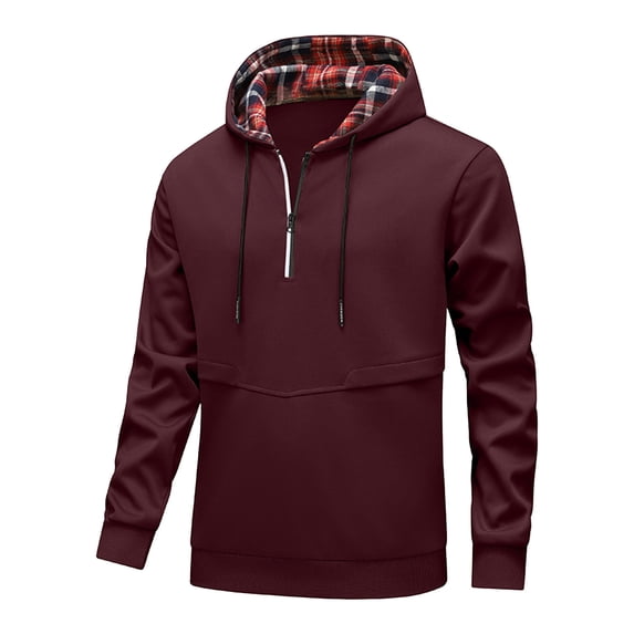 HAiming Mens Half Zip Hooded Sweatshirts Casual Long Sleeve Drawstring Hoodie Athletic Workout Pullover Tops