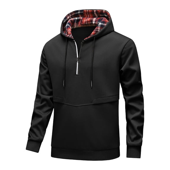 HAiming Mens Half Zip Hooded Sweatshirts Casual Long Sleeve Drawstring Hoodie Athletic Workout Pullover Tops