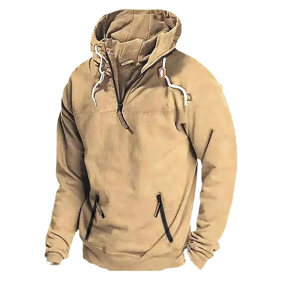 HAiming Mens Half Zip Pullover Hoodie Long Sleeve Casual Sweatshirt with Pockets Gym Athletic Workout Tops