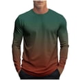 thumbnail image 1 of HAiming Mens Long Sleeve Shirts Casual Gradient Color Block Pullover Tee Fall Fashion Athletic Sweatshirts, 1 of 5