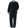 thumbnail image 1 of HAiming Mens Pajamas Sets Winter Fleece Long Sleeve Crewneck Sleepwear Pants 2 Piece Casual Cozy Soft Warm Loungewear, 1 of 4