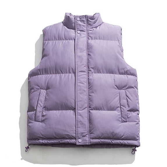 HAiming Mens Puffer Vest Solid Stand Collar Sleeveless Zipper Tank Top Jacket Winter Plus Size Casual Warm Outwear