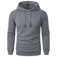 thumbnail image 1 of HAiming Mens Pullover Hoodies Long Sleeve Drawstring Casual Solid Color Hooded Sweatshirts with Pockets, 1 of 5