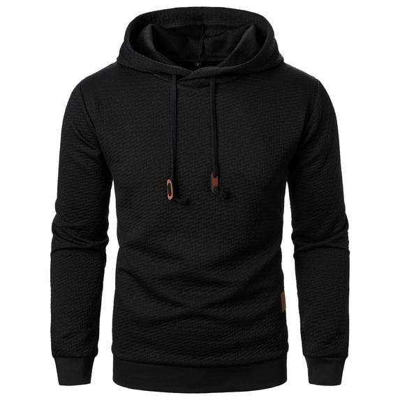 HAiming Mens Pullover Hoodies Long Sleeve Drawstring Casual Solid Color Hooded Sweatshirts with Pockets