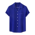 thumbnail image 1 of HAiming Mens Short Sleeve Button down Shirts Plus Size Casual Lapel Collar 2025 Summer Beach Vacation Tops Blouse, 1 of 1