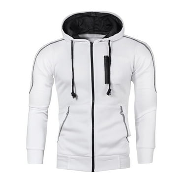 HAiming Mens Sport Hooded Jacket Long Sleeve Drawstring Zip up Coats Winter Plus Size Causal Warm Outwear with Pocket