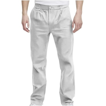 HAiming Mens Straight Leg Suit Pant Plus Size Casual Loose Lightweight Slim Business Office Work Lounge Trousers