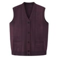 thumbnail image 1 of HAiming Mens Sweater Vest Fleece Lined Button V Neck Sleeveless Solid Color Cardigan Loose Knitted Tops with Pockets, 1 of 3