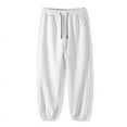 thumbnail image 1 of HAiming Mens Sweatpants Jogger Pants Casual Wide Leg Elastic Waist Solid Color Trousers with Pockets, 1 of 6