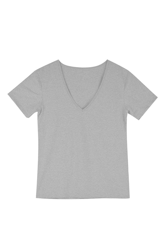 Mens V Neck T Shirt Stretch Muscle Gym Workout Basic Tee Shirt Short Sleeve Slim Fittted Tops