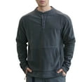 thumbnail image 1 of HAiming Mens Warm Tops Stand Collar Long Sleeve Soft Comfy Casual Pullover Sweatshirts with Pockets, 1 of 7