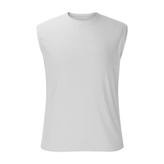 HAiming Mens Workout Tank Tops Muscle Crew Neck Sleeveless T Shirt Summer Beach Basic Fitness Bodybuilding Tees