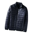 thumbnail image 1 of HAiming Mens Zipper down Jacket Padded Lapel Long Sleeve Puffer Coats Winter Plus Size Lightweight Casual Warm Outwear, 1 of 3