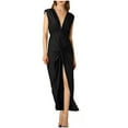 thumbnail image 1 of HAiming Midi Dress for Women Summer V Neck Sleeveless Ruched Open Back Formal Wedding Guest Cocktail Dresses, 1 of 9