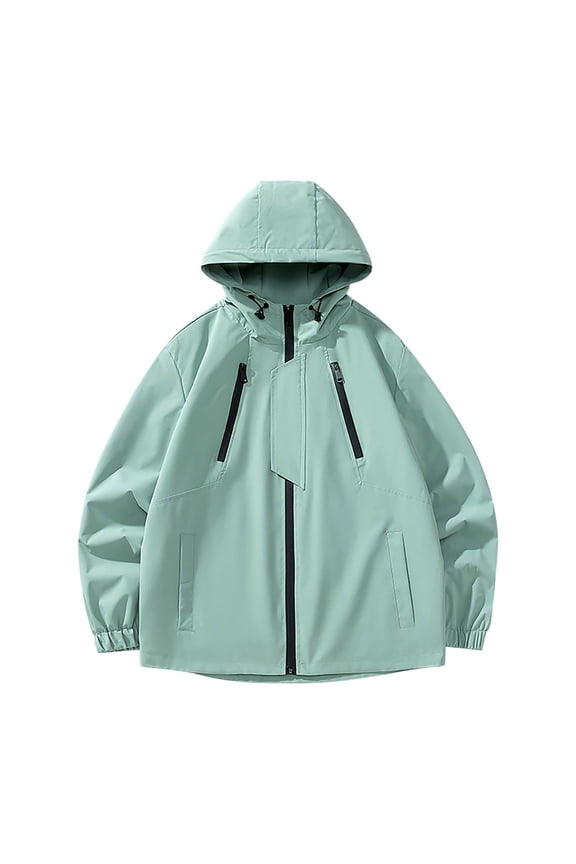 Outdoor Sport Jackets for Women Plus Size Waterproof Hooded Hiking Coat Casual Windbreaker Outwear with Pocket