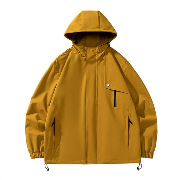 HAiming Outdoor Sports Jacket for Women Plus Size Waterproof Hooded Jackets Warm Windbreaker Zip up Coats with Pocket