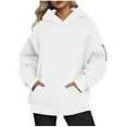 thumbnail image 1 of HAiming Oversize Hoodies for Women Casual Long Sleeve Pullover Solid Color Hooded Sweatshirt with Pocket, 1 of 6
