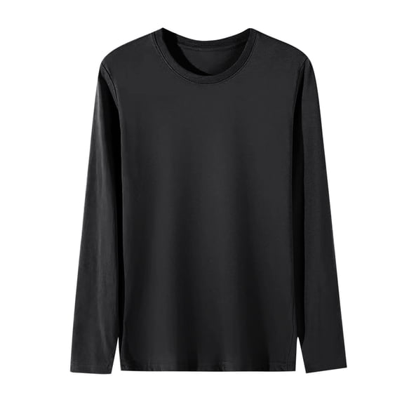 HAiming Oversize Shirts for Men Long Sleeve Solid Color Casual Basic Tee Tops Lightweight Trendy Clothes