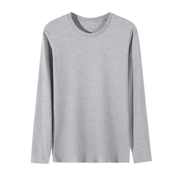 HAiming Oversize Shirts for Men Long Sleeve Solid Color Casual Basic Tee Tops Lightweight Trendy Clothes