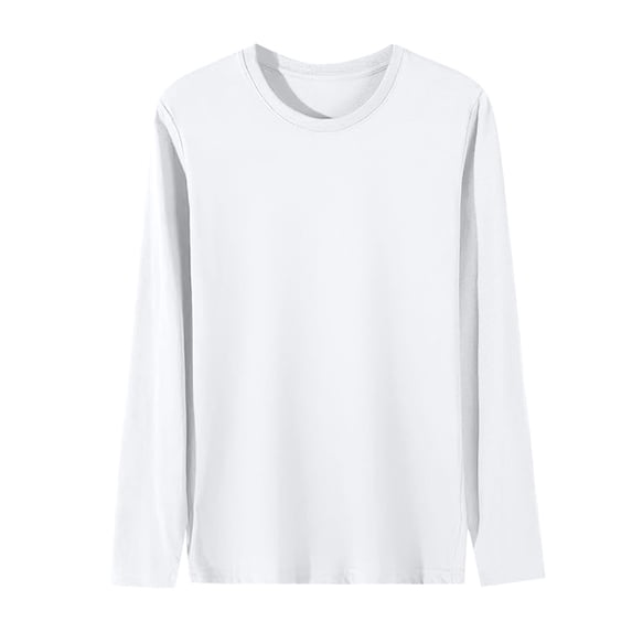 HAiming Oversize Shirts for Men Long Sleeve Solid Color Casual Basic Tee Tops Lightweight Trendy Clothes