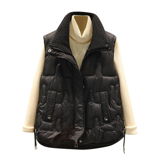 HAiming Padded Vest for Women Zip up Stand Collar Sleeveless Winter Warm Jackets Coats Casual Outwear