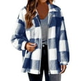 thumbnail image 1 of HAiming Plaid Plus Size Sweatshirt Coat Full Zip Feece Casual Long Sleeve Hoodie Jacket for Women, 1 of 5