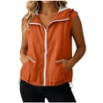 thumbnail image 1 of HAiming Plus Size Athletic Vest for Women Sleeveless Zip up Collared Casual Shirts with Pockets Going out Tee, 1 of 8