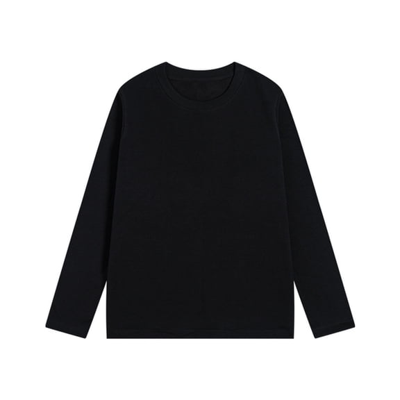 HAiming Plus Size Long Sleeve Shirt Thick Warm Casual Crew Neck Solid Color Pullover Tops Basic Tee