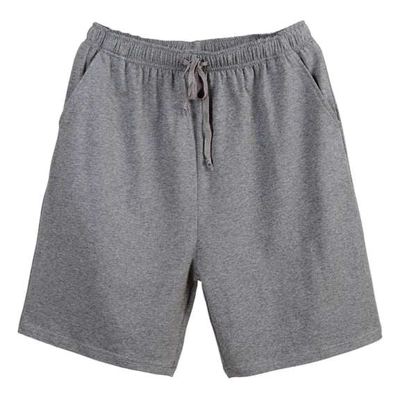 HAiming Plus Size Men's Cotton Shorts Pajamas Knee Length Elastic Drawstring Waist Sleepwear with Pockets
