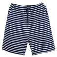 thumbnail image 1 of HAiming Plus Size Striped Men's Cotton Shorts Pajamas Knee Length Elastic Drawstring Waist Sleepwear with Pockets, 1 of 3