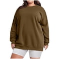 thumbnail image 1 of HAiming Plus Size Sweatshirt for Women Casual Long Sleeve Pullover Crew Neck Solid Color Tops Fall Winter Clothes, 1 of 6
