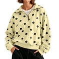 thumbnail image 1 of HAiming Plus Size Sweatshirts for Women Long Sleeve Polka Dot Quarter Zip Collared Casual Shirts Fall Winter Tops, 1 of 1