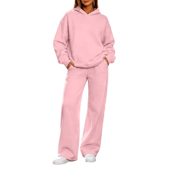 HAiming Plus Size Sweatsuits for Women 2 Piece Athleisure Outfits Long Sleeve Hoodies Sweatpants Sports Clothes