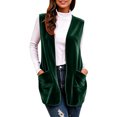 Velvet Collapse HAiming Plus Size Velvet Vests for Women Loose Soft Open Front Solid ...