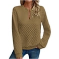 thumbnail image 1 of HAiming Pullover Hoodless Sweatshirt for Women Long Sleeve V Neck Solid Color Tops Soft Lightweight Clothes, 1 of 9