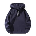 thumbnail image 1 of HAiming Quarter Zip Women Oversize Hoodies Casual Long Sleeve Solid Color Hooded Sweatshirt with Pockets Fashion Tops, 1 of 2