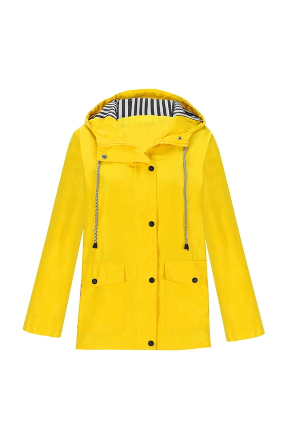 Rain Jacket for Women Lightweight Long Hooded Raincoat Waterproof Plus Zize Outdoor Windbreaker Zip up Coats