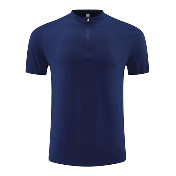HAiming Shirts for Men Short Sleeve Quarter Zip Quick Dry Breathable Pullover Tops Casual Athletic Running Tee