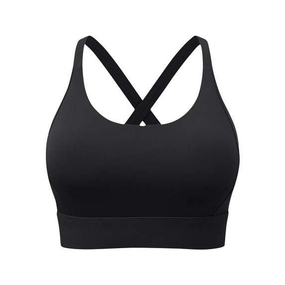 HAiming Soft Padded Sports Bra for Women Criss Back Strappy Solid Color Athletic Workout Gym Yoga Tank Tops
