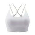 thumbnail image 1 of HAiming Soft Padded Sports Bra for Women Criss Back Strappy Solid Color Athletic Workout Gym Yoga Tank Tops, 1 of 5