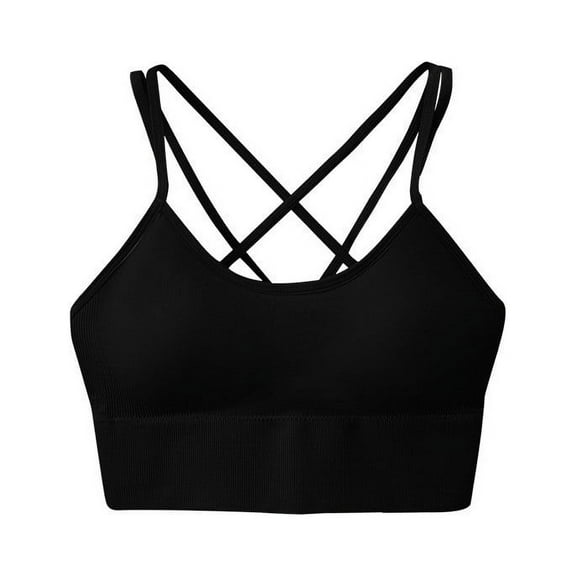 HAiming Sports Bras for Women Strappy Crisscross Back Yoga Bras with Removable Pads Seamless Athletic Underwear
