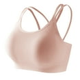 thumbnail image 1 of HAiming Sports Bras for Women Wireless Push up Padded Solid Color Spaghetti Workout Crop Top Bralettes, 1 of 5