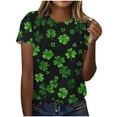 thumbnail image 1 of HAiming St. Patrick’s Day Shamrock T-Shirt Short Sleeve Round Neck Casual Cute Printed Trendy Pullover Tops Clothes, 1 of 6
