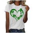 thumbnail image 1 of HAiming St. Patrick’s Day Shamrock T-Shirt Short Sleeve Round Neck Casual Cute Printed Trendy Pullover Tops Clothes, 1 of 5