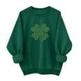 thumbnail image 1 of HAiming St Patty's Day Green Sweatshirt Women Casual Oversize Long Sleeve Shamrock Graphic Tunic Pullover Tops, 1 of 6