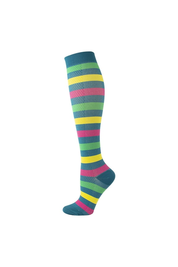 Stripe Socks for Women Knee High for Running Riding Athletic Nurses Work Fall Winter Warm Sockings
