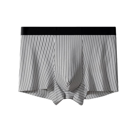 HAiming Striped Boxers Underwear for Men Comfortable Stretch Solid Color Lightweight Soft Briefs Trendy Underpant