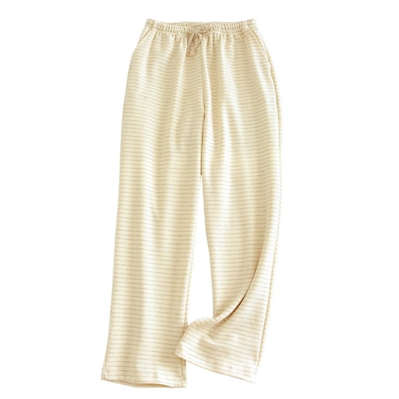 HAiming Striped Pajama Pants Casual Wide Leg Drawstring Elastic Loose Lounge Pjs Bottoms Wide Leg Pants with Pockets