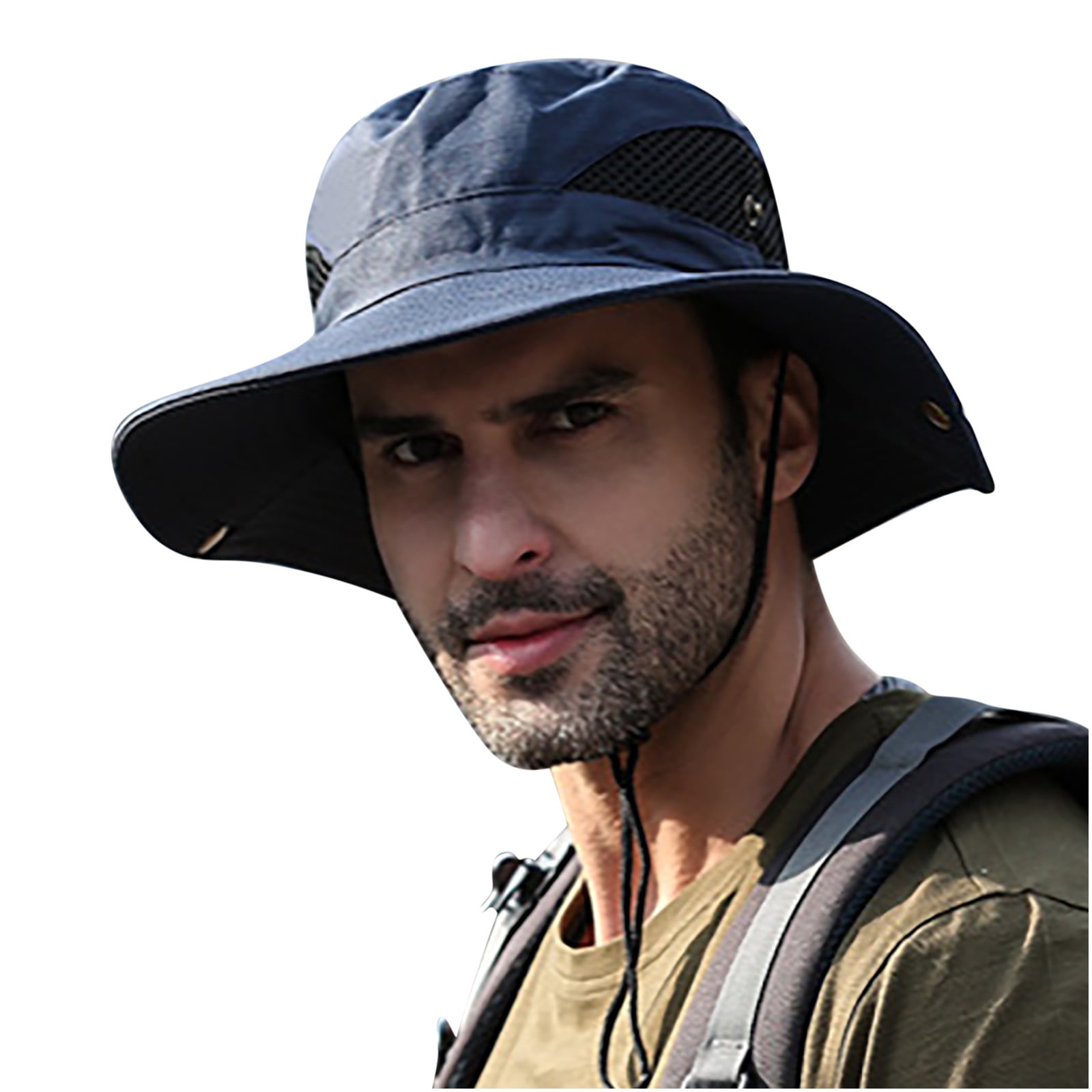 HAiming Sun Hat for Men Quick Dry Outdoor UV Protection Fishing Hat Hiking Gardening Breathable Floppy Cap UPF 50+