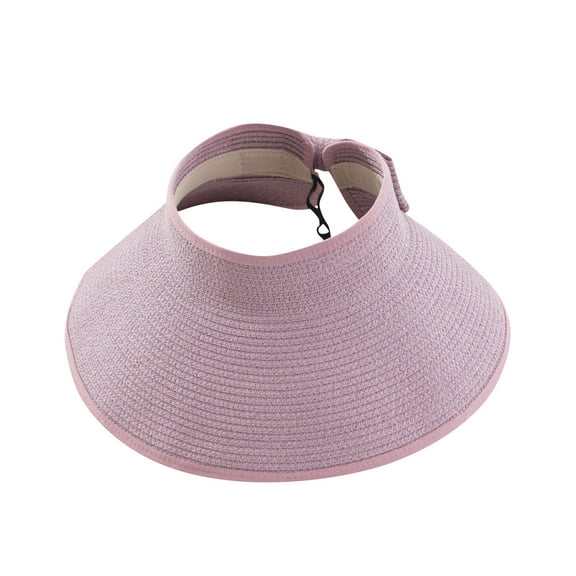 HAiming Sun Visor Hats for Women Wide Brim Straw Ponytail Summer Beach Hat UV Protection Packable Foldable Travel Cap